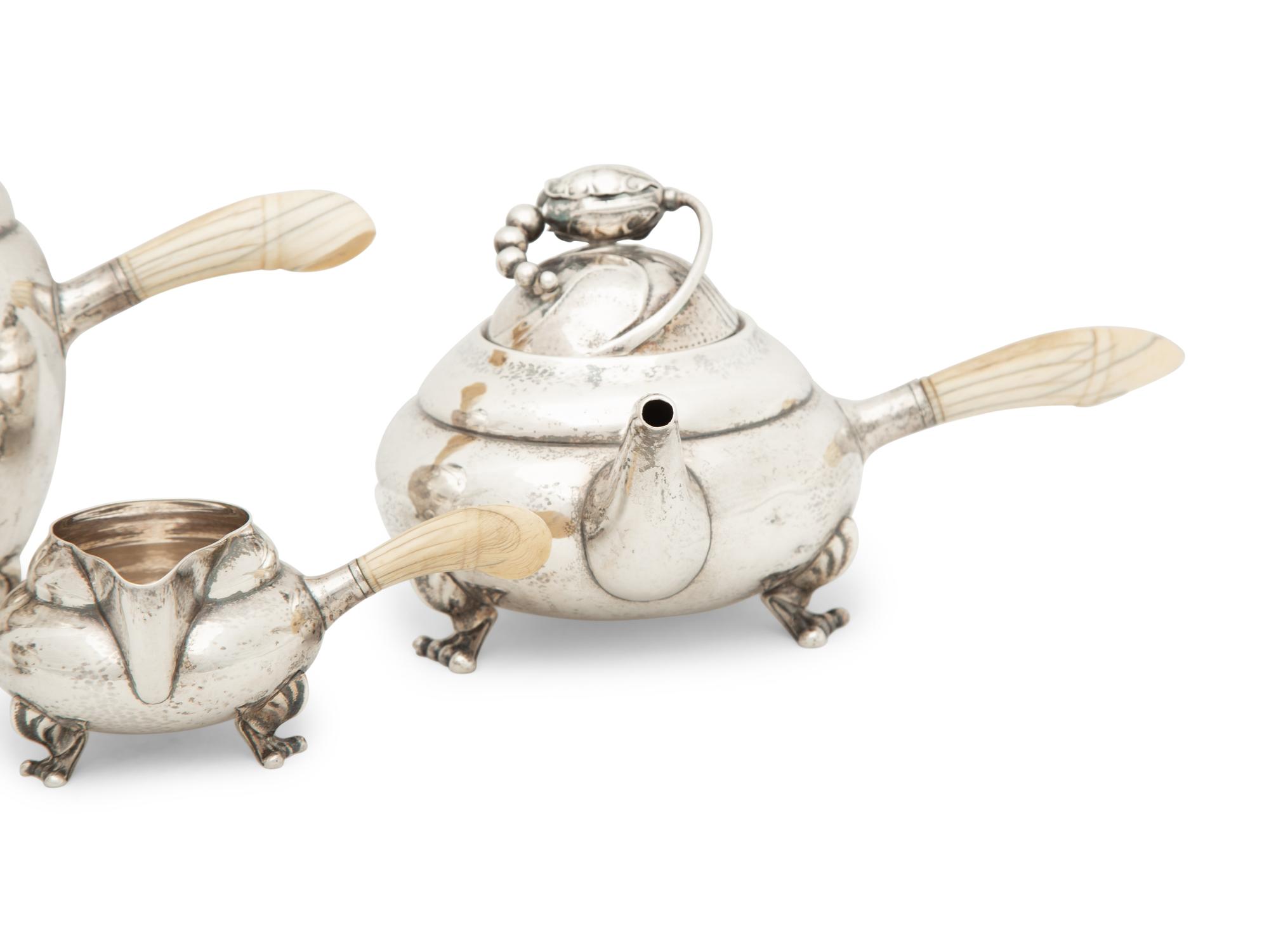 A Georg Jensen Silver Four-Piece Tea and Coffee Service