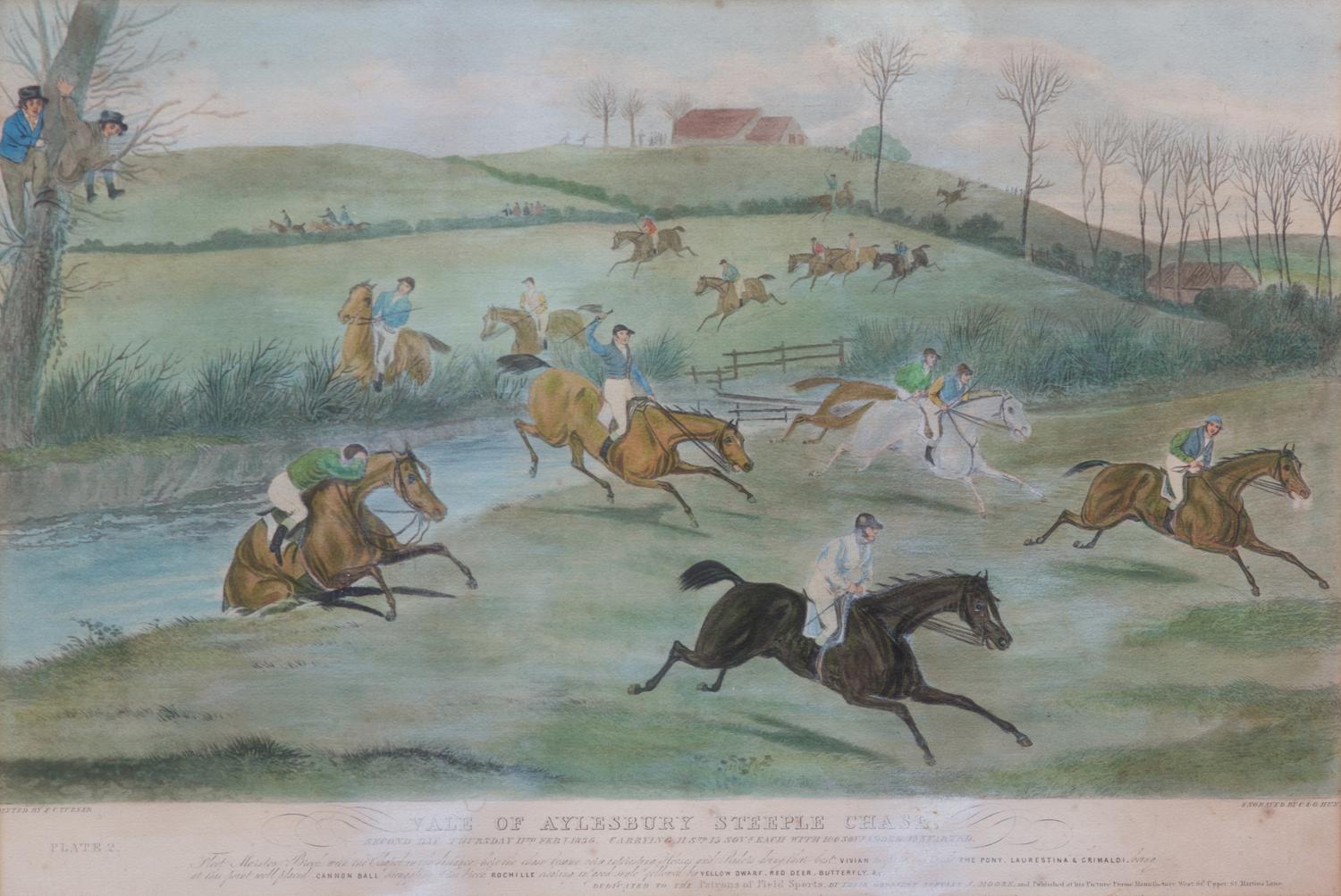 Francis Calcraft TURNER, after Image 13 x 21 3/4 inches. — Vale of Aylesbury Steeple Chase, Plates I-IV