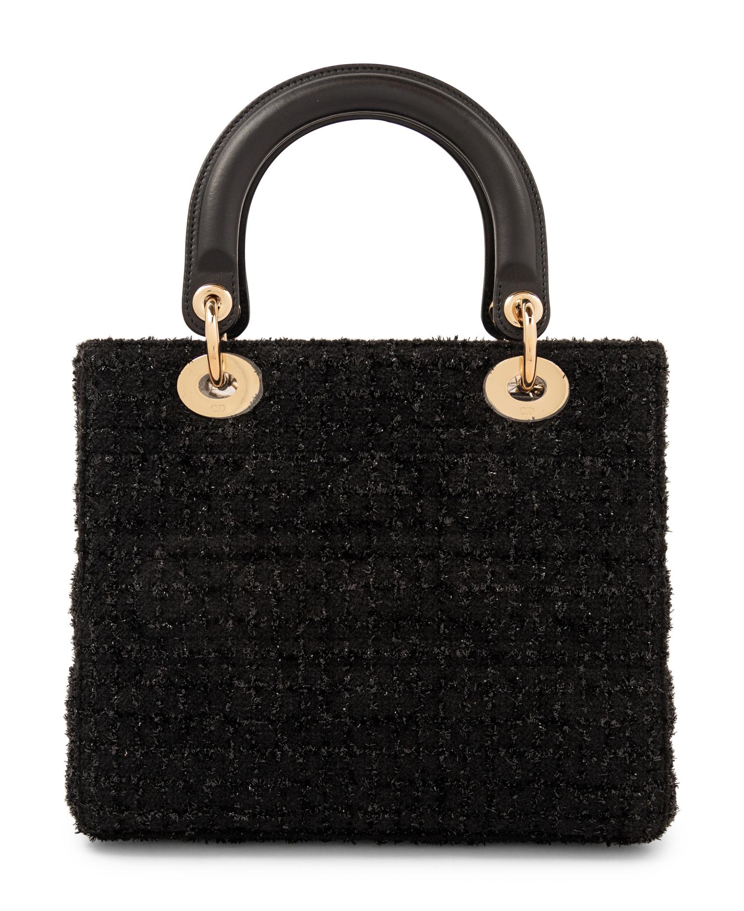 Christian Dior Black Tweed Small Lady Dior Bag, 2012