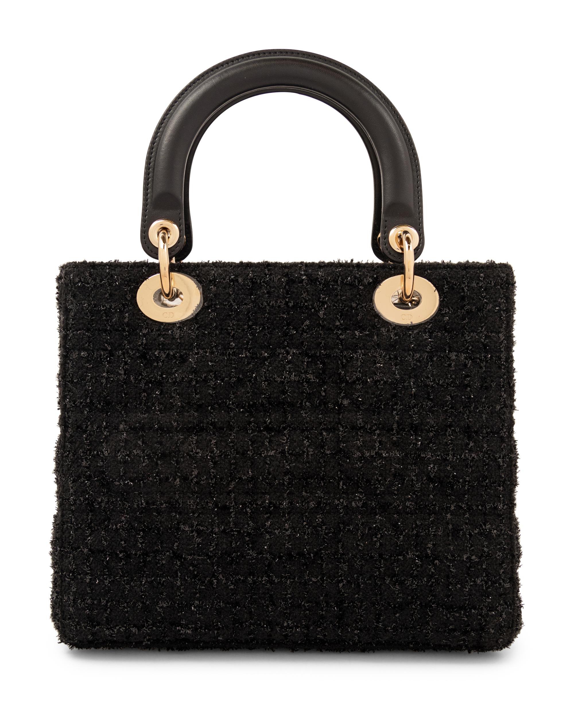 Christian Dior Black Tweed Small Lady Dior Bag, 2012