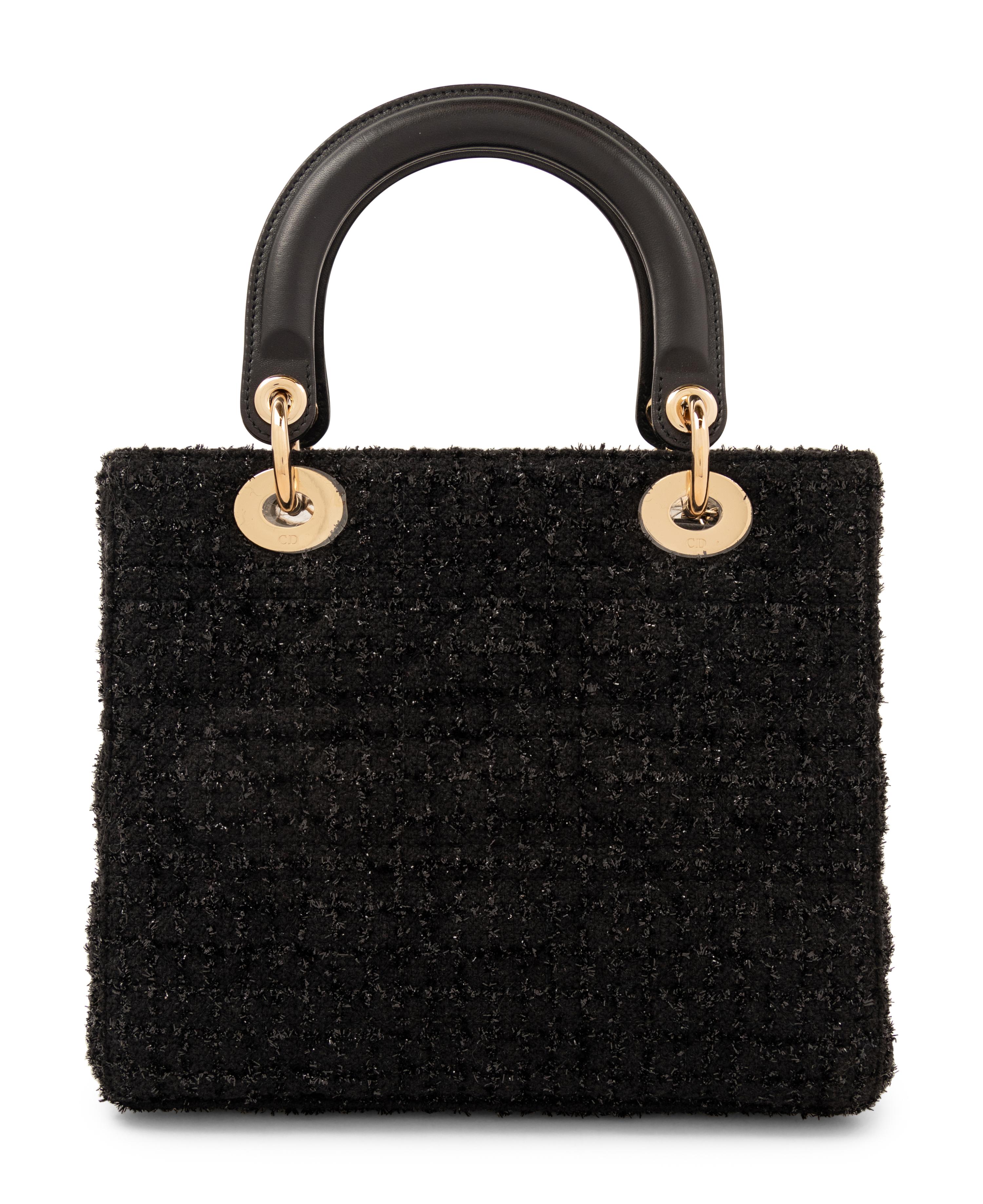 Christian Dior Black Tweed Small Lady Dior Bag, 2012