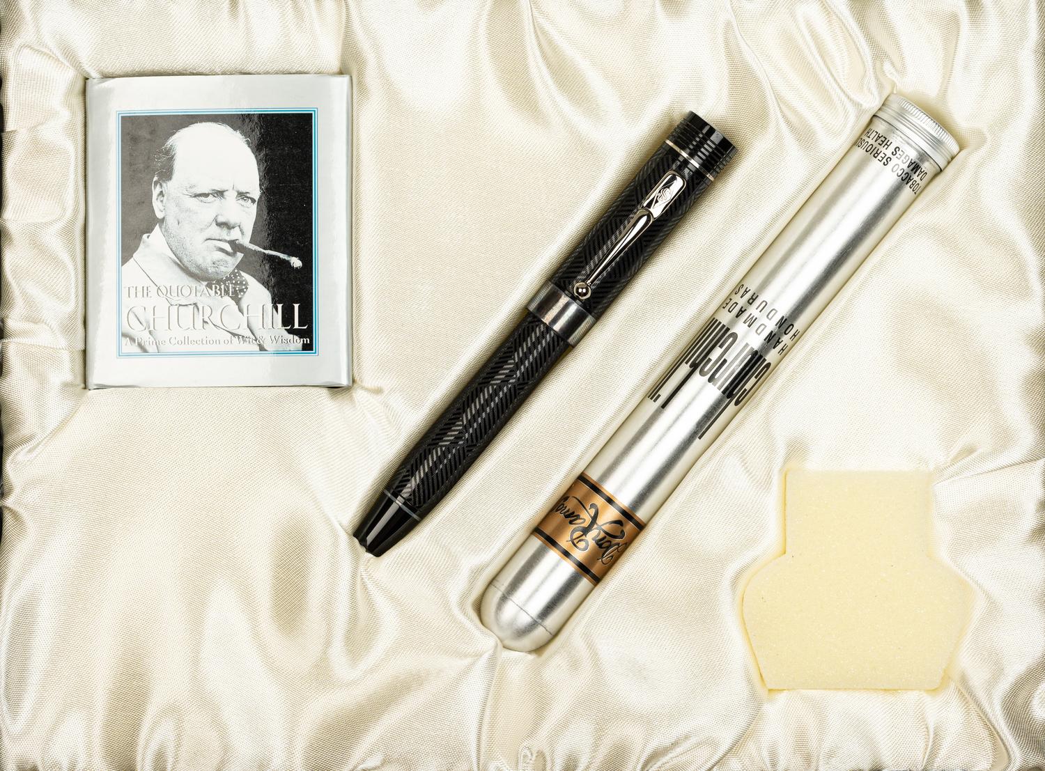 Conway Stewart: Churchill-Ebonite and Silver Trim Limited Edition Rollerball Pen