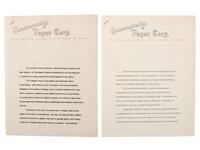 [CAPONE, Alphonse ("Al")] -- [NESS, Eliot (1903-1957)]. Partial draft typescript detailing Eliot Ness's recollections of his time with "The Untouchables" as dictated to his secretary Miss Janet E. Boyd (1935-), [1956].