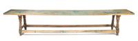 An American Partial Painted Bench Height 26 x width 141 x depth 19 inches.