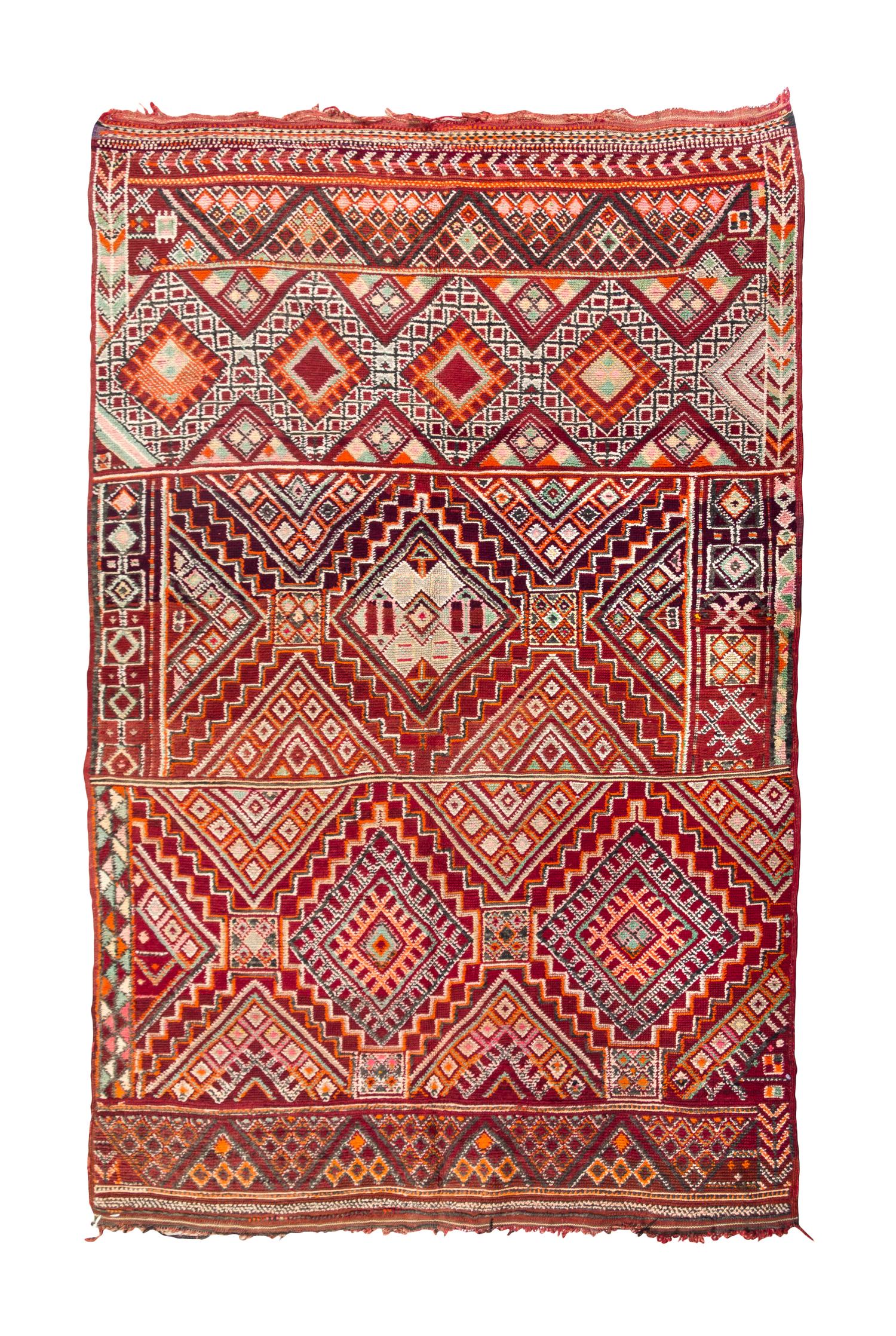 A Moroccan Wool Rug 7 feet 7 inches x 5 feet 1 inch.