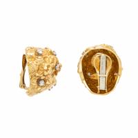 DAVID WEBB, DIAMOND AND YELLOW GOLD 'NUGGET' EARRINGS