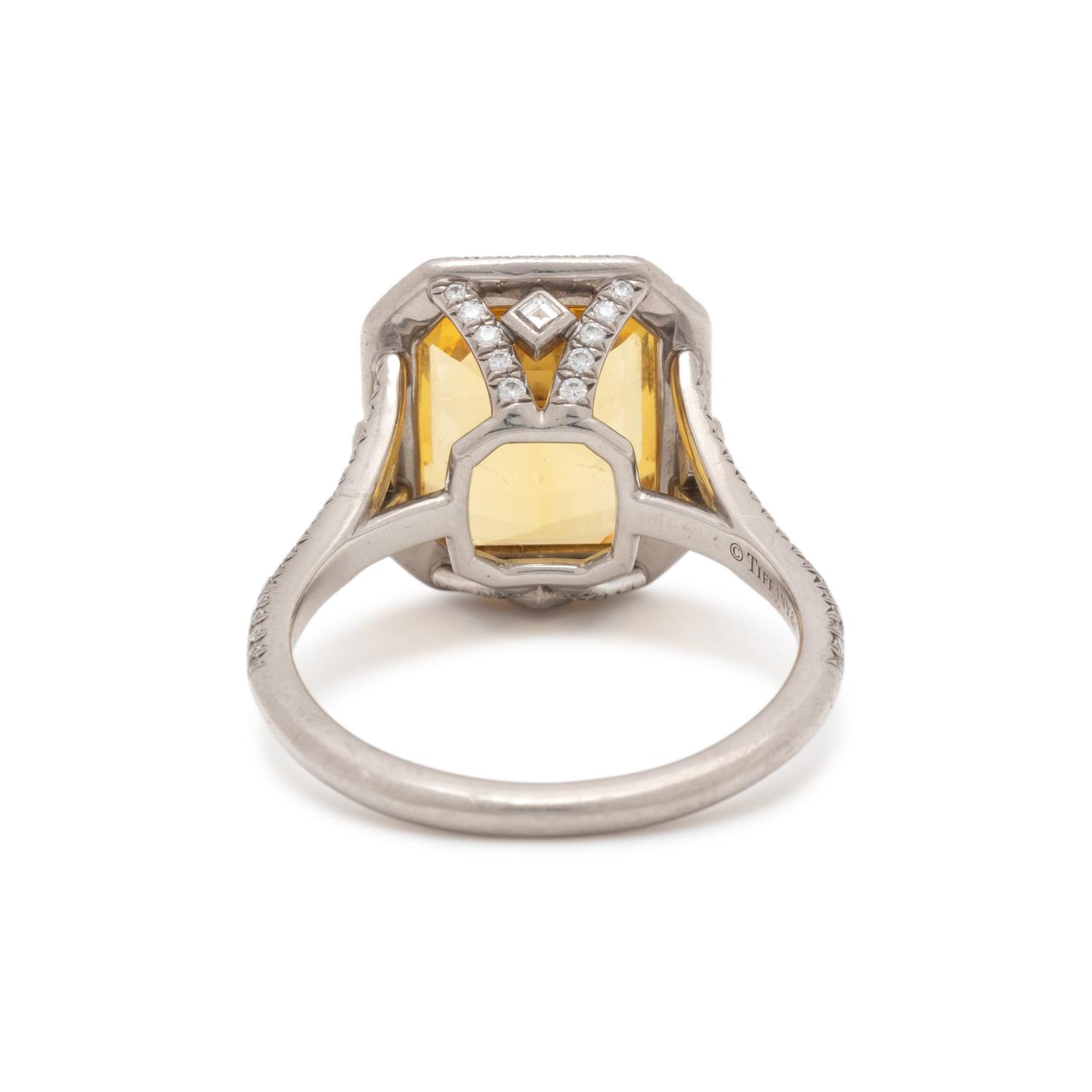TIFFANY & CO., YELLOW SAPPHIRE AND DIAMOND RING