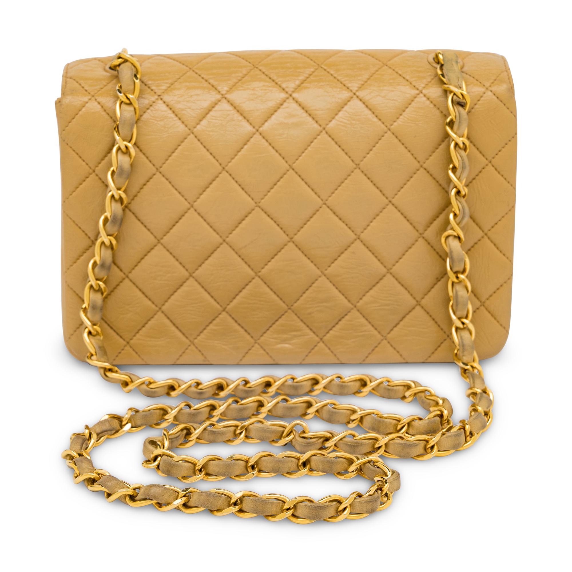 Chanel, Tan Mini Square Flap Bag