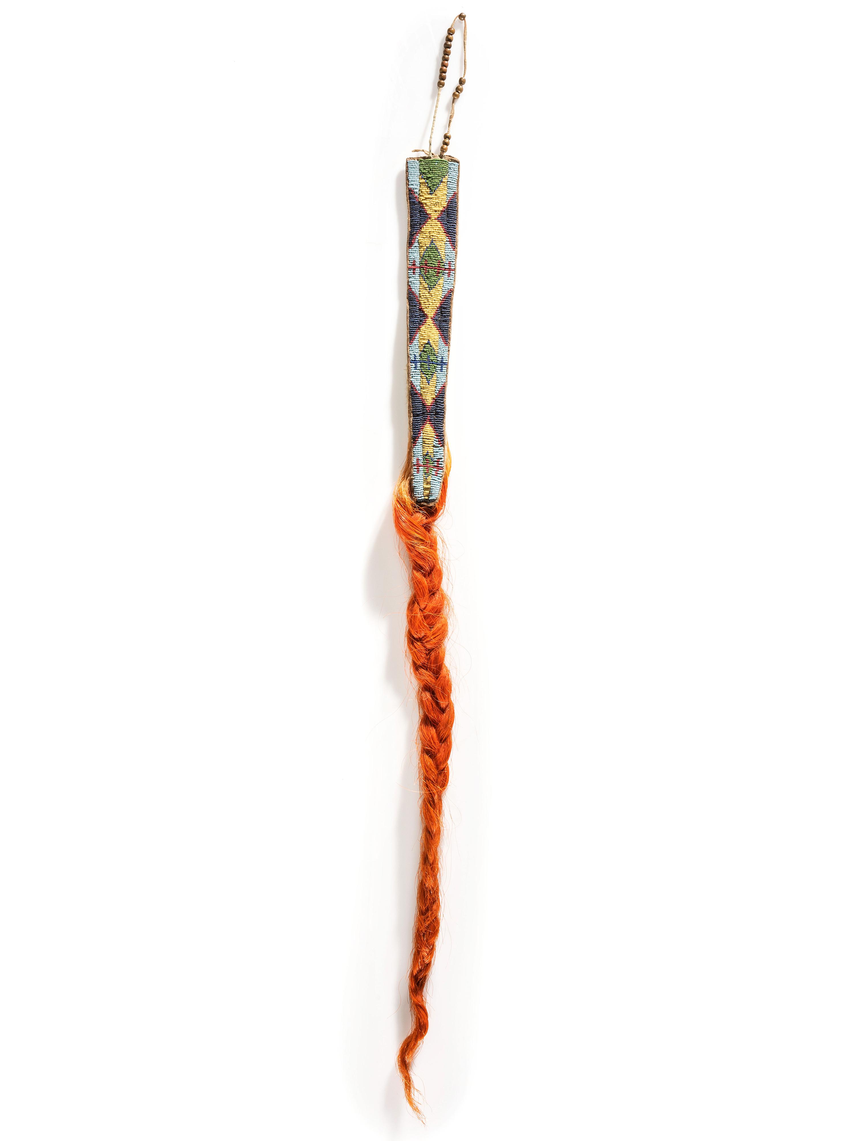 Sioux Beaded Hide Hair Ornament