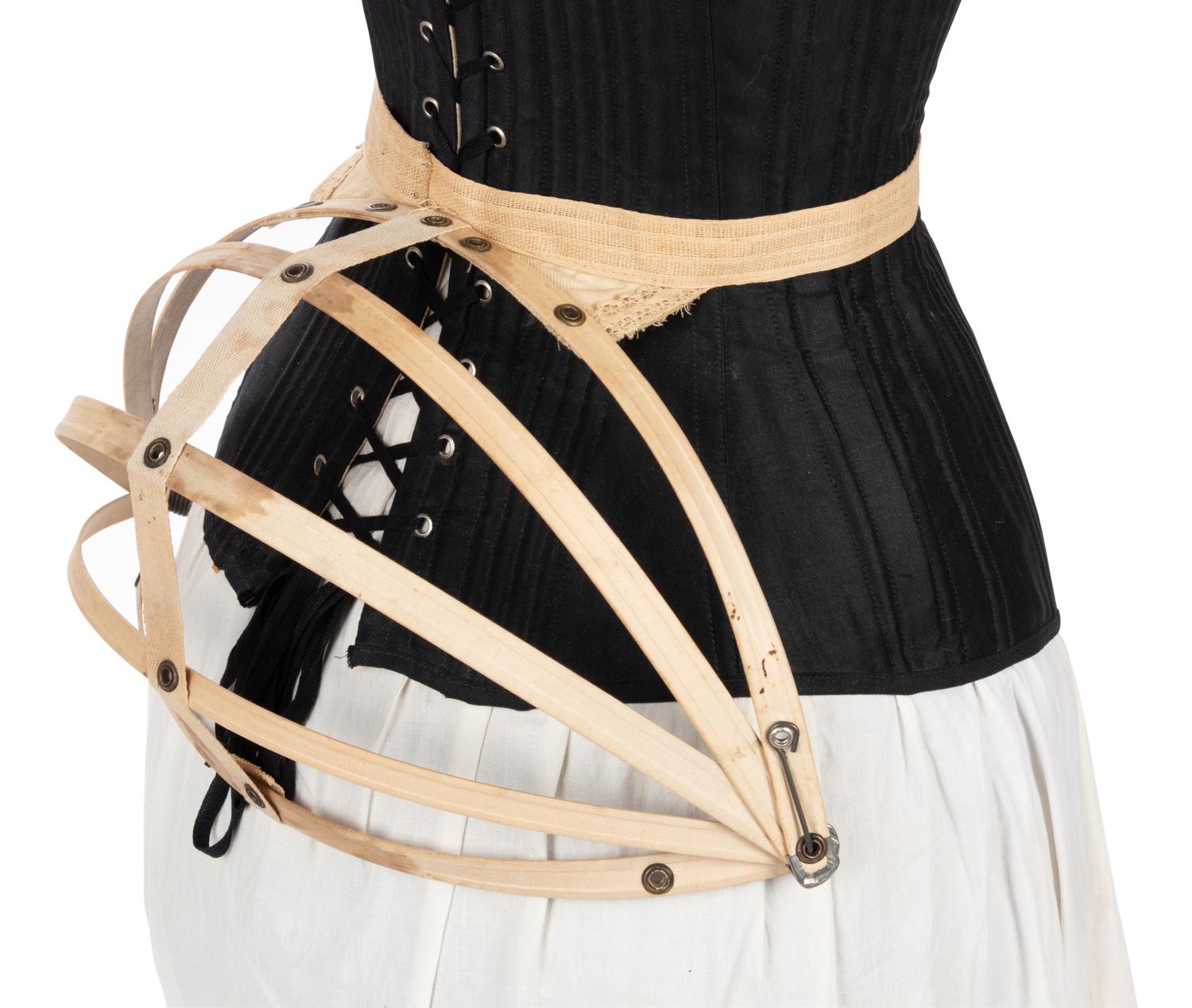Collection of Seven Bustles and One Skirt Supporter, 1870-80s