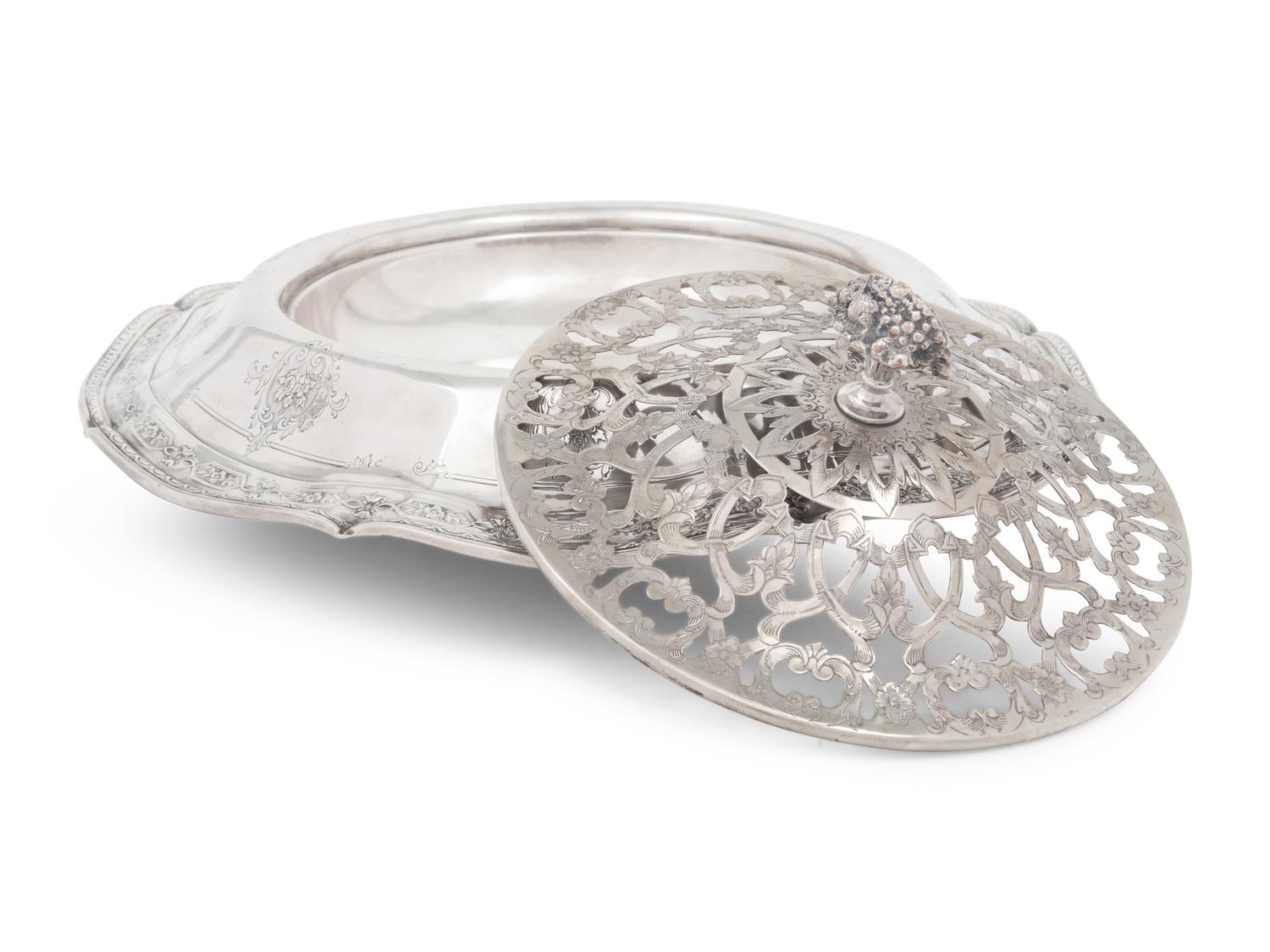 An American Silver Centerpiece Bowl and Associated Flower Frog
