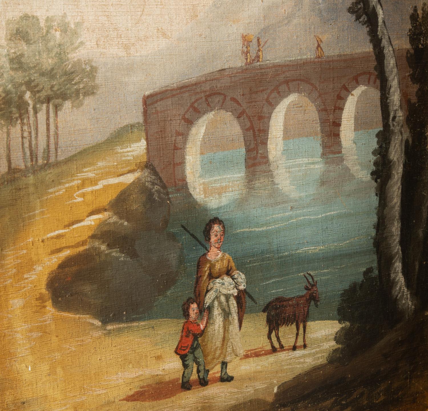 An Italian Six-Panel Painted Canvas Floor Screen — 18TH/19TH CENTURY