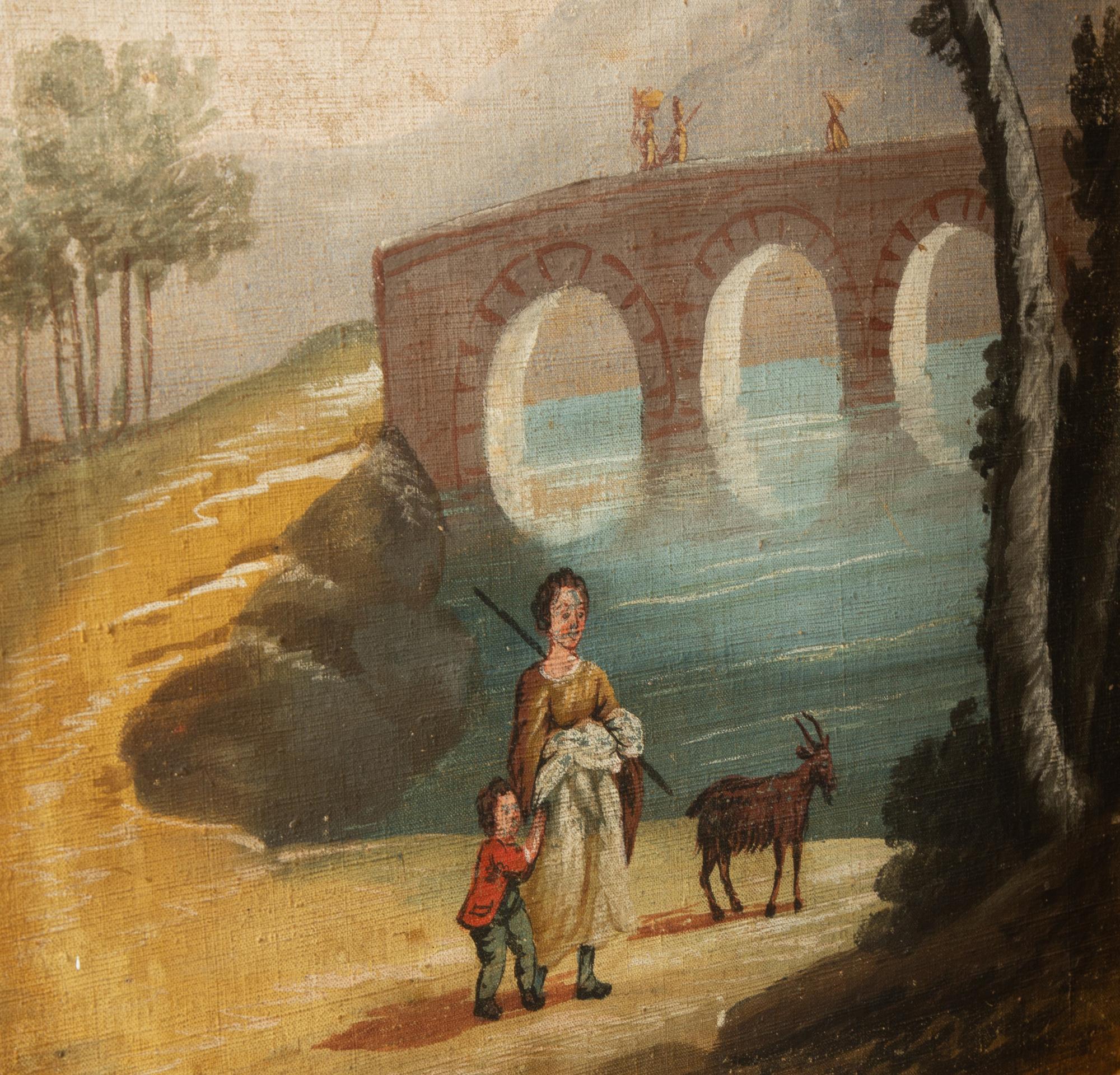 An Italian Six-Panel Painted Canvas Floor Screen — 18TH/19TH CENTURY