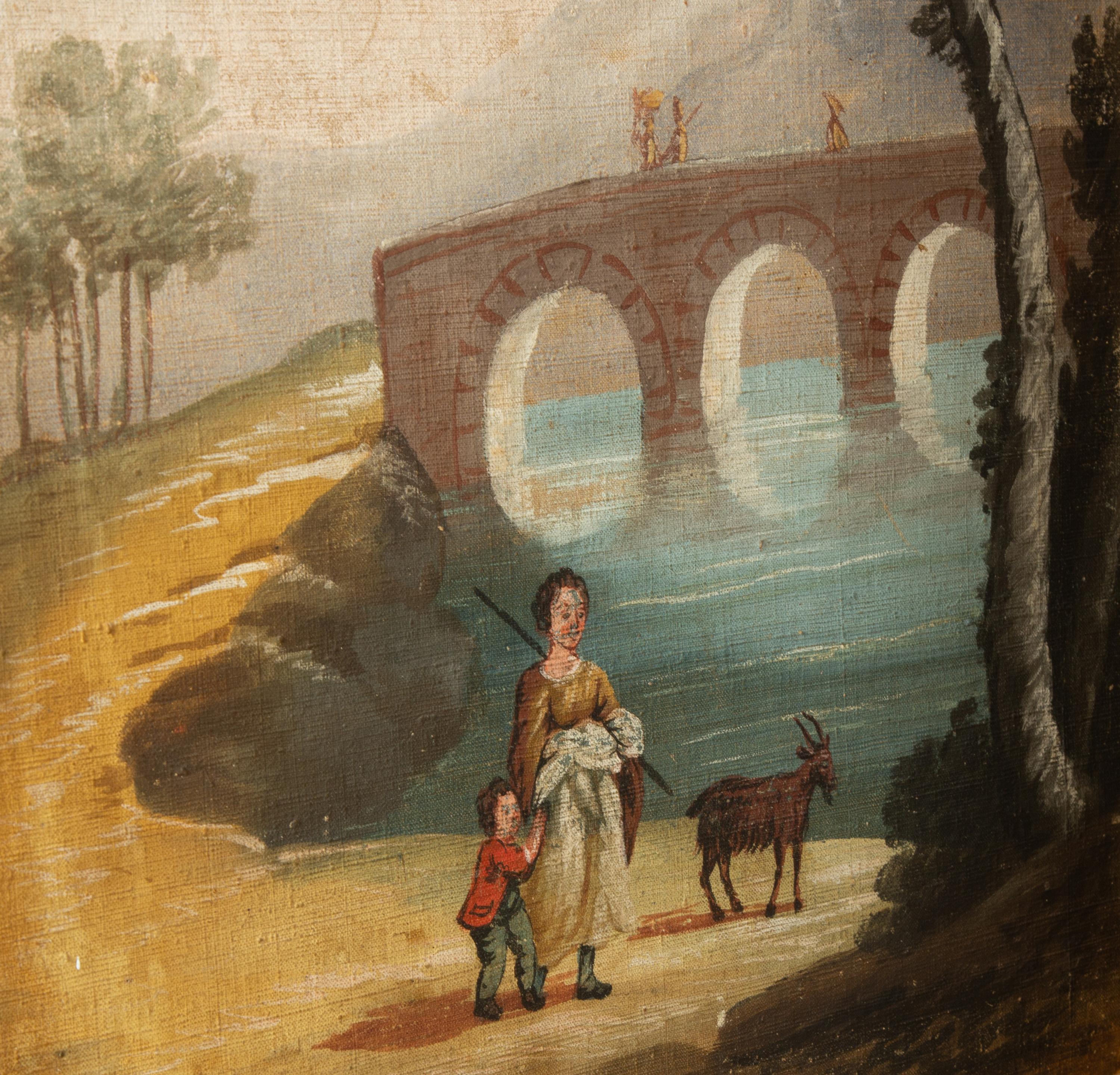An Italian Six-Panel Painted Canvas Floor Screen — 18TH/19TH CENTURY