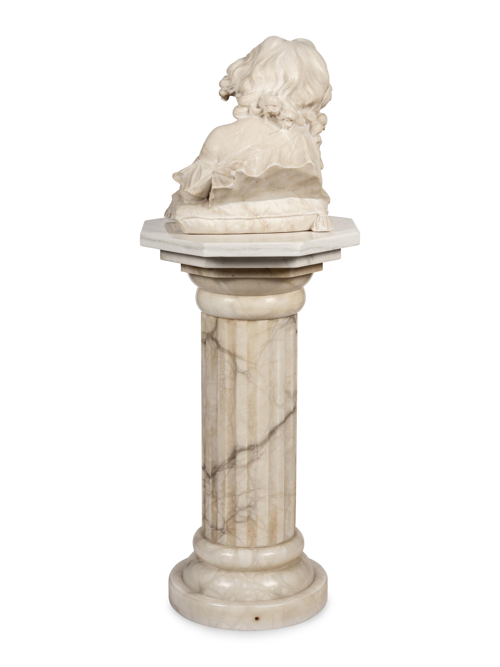 An Alabaster Bust of a Girl Reading