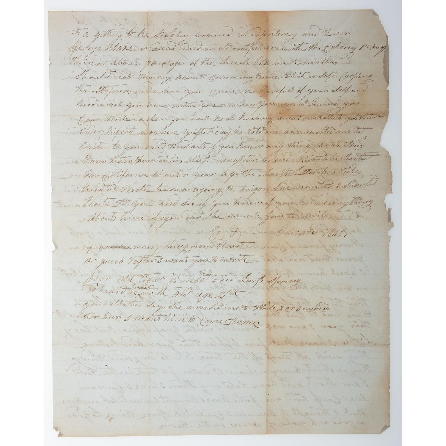 [CIVIL WAR - VERMONT]. HALL, Wm. H. Harrison "Harry." A group of 4 items associated with William Henry Harrison Hall of Vermont, including: