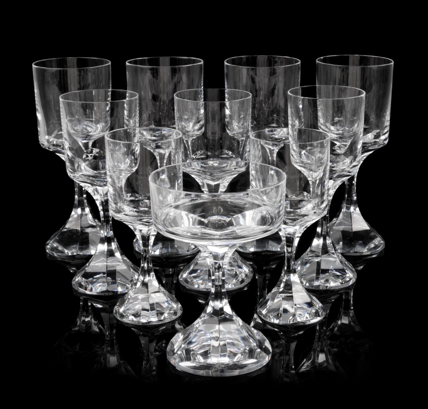 A Baccarat Glass Stemware Service