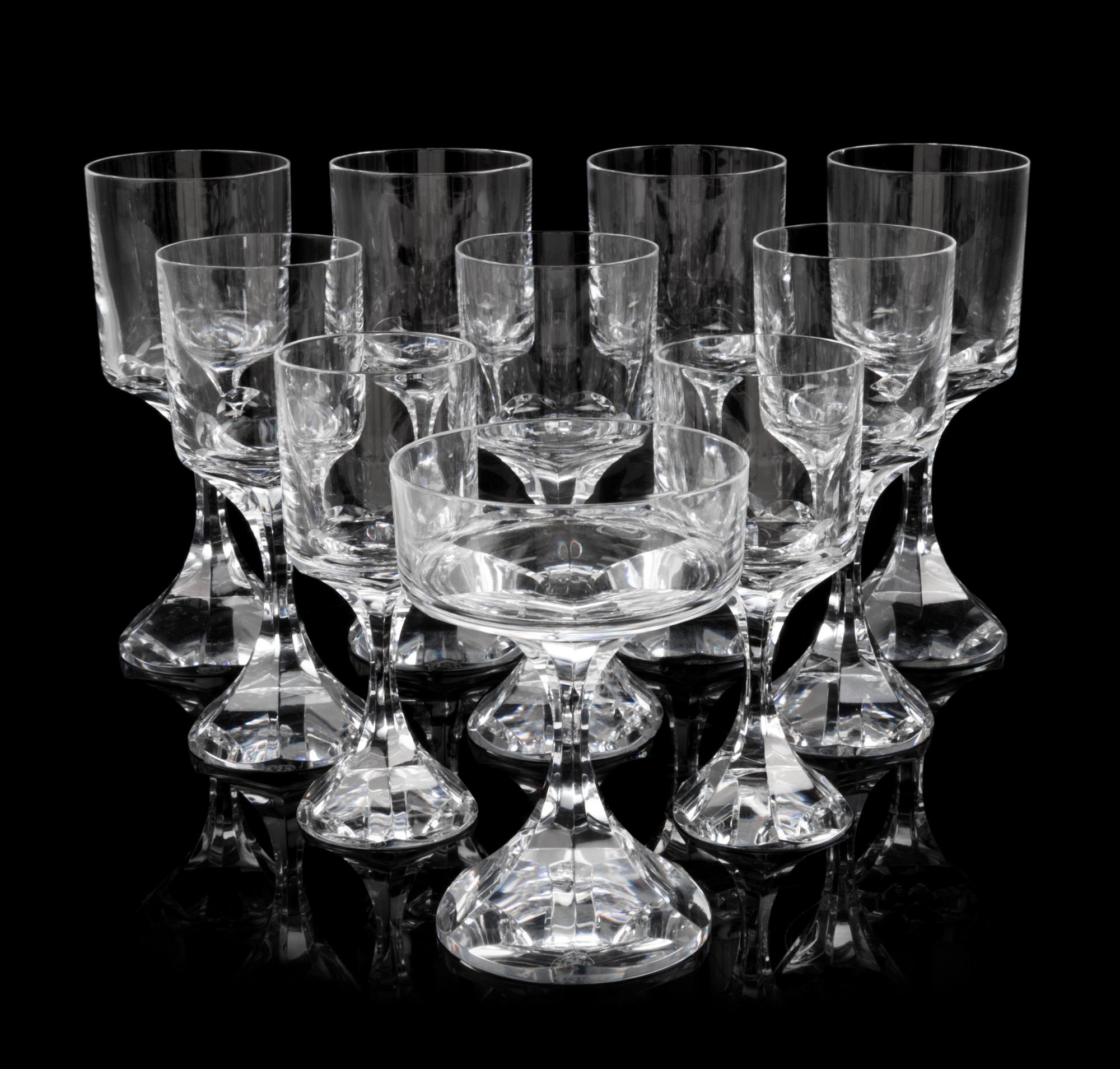 A Baccarat Glass Stemware Service