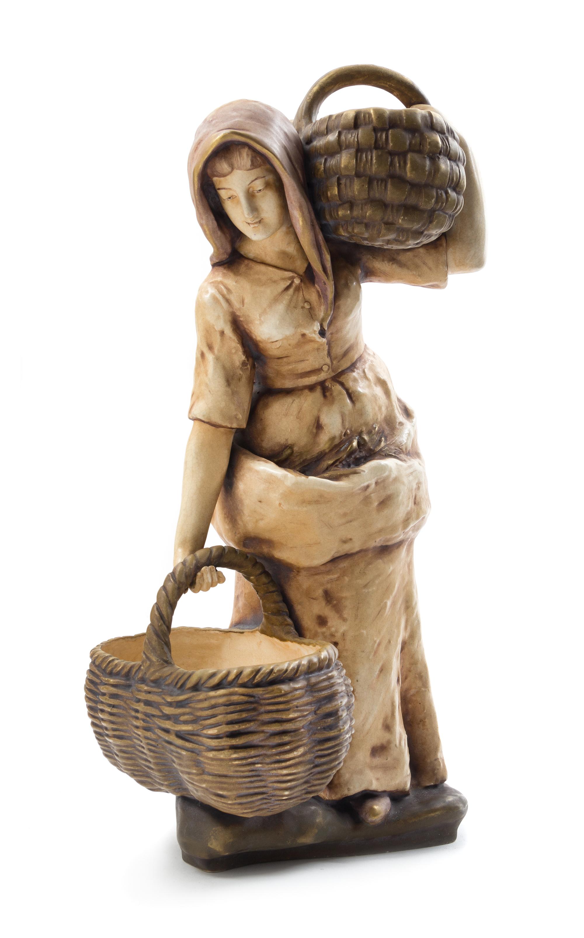 An Amphora Pottery Figure Height 17 1/2 inches.