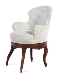 A Louis XV Walnut Bergère de Bureau
