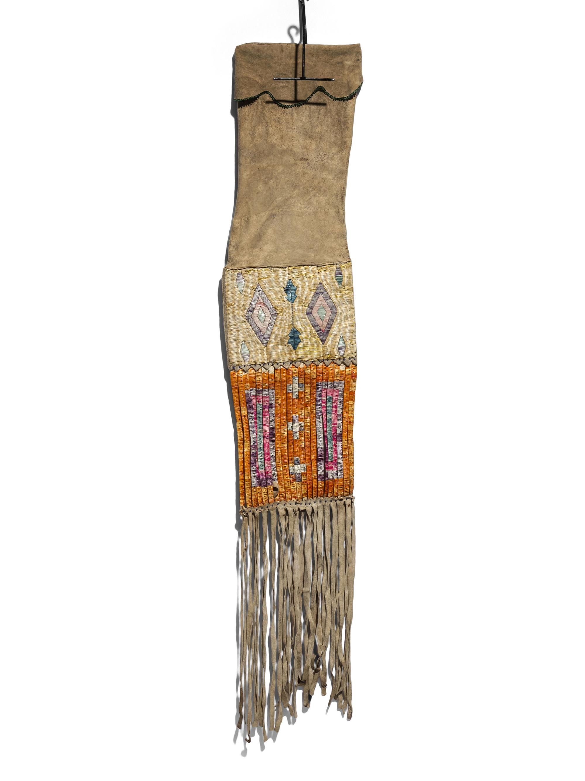 Hidatsa Quilled Hide Tobacco Bag