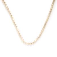 Cultured Pearl, Diamond, and Yellow Gold Necklace