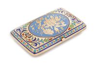 A Russian Silver and Enamel Cigarette Case, Mark of Grachev Brothers with Imperial Warrant, St. Petersburg, Late 19th/Early 20th Centur