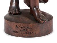A Carved Walnut Figure of Angel Gabriel