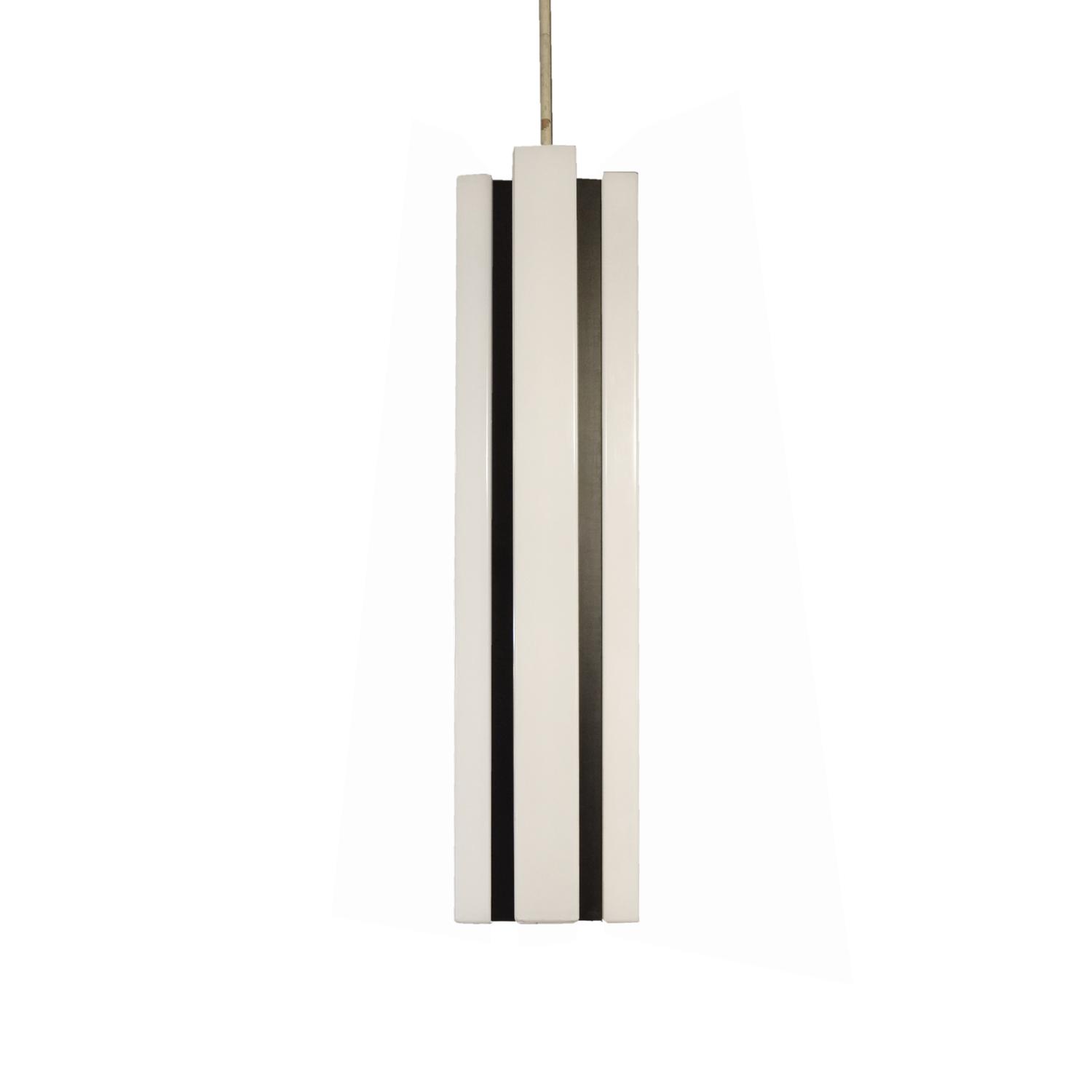 A Set of Three Mid-Century Plastic Light Fixtures 12" W x 12" D x 51" H — Germany, Mid-20th Century