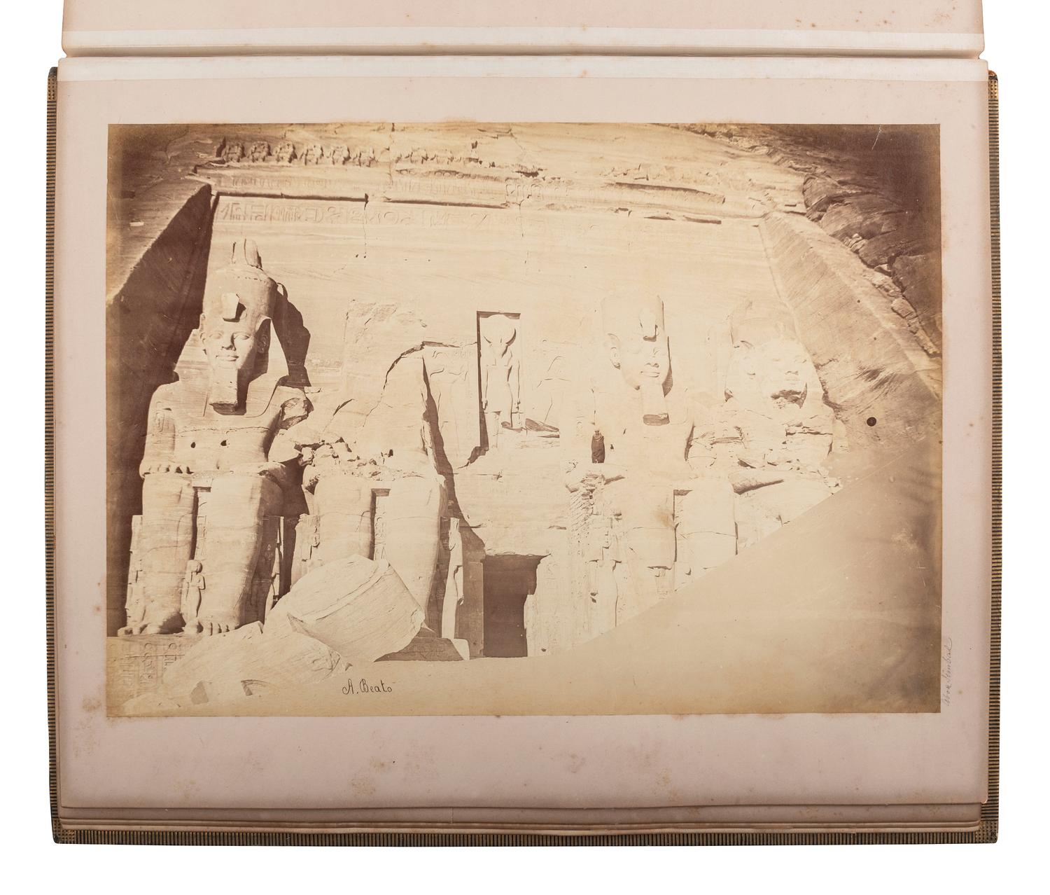 [EARLY PHOTOGRAPHY]. BEATO, Antonio (1835-1906). Album containing 29 photographs of Egypt.