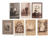 [EARLY PHOTOGRAPHY]. Four albums containing CDVs, tintypes, and cabinet cards of varying subjects.