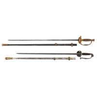 Lot of Two Post-Civil War US Staff and Field Officers Swords