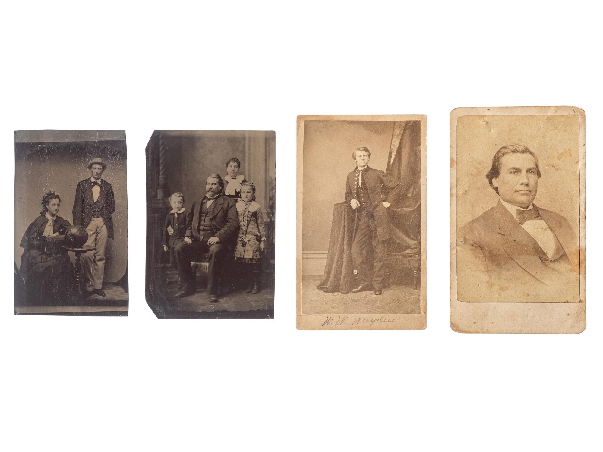 [CIVIL WAR]. A group of 2 CDV albums, one containing cartes de visite of Lt. Colonel Samuel McLean Pollock (1829-1895), 6th Iowa Cavalry, with family photos.
