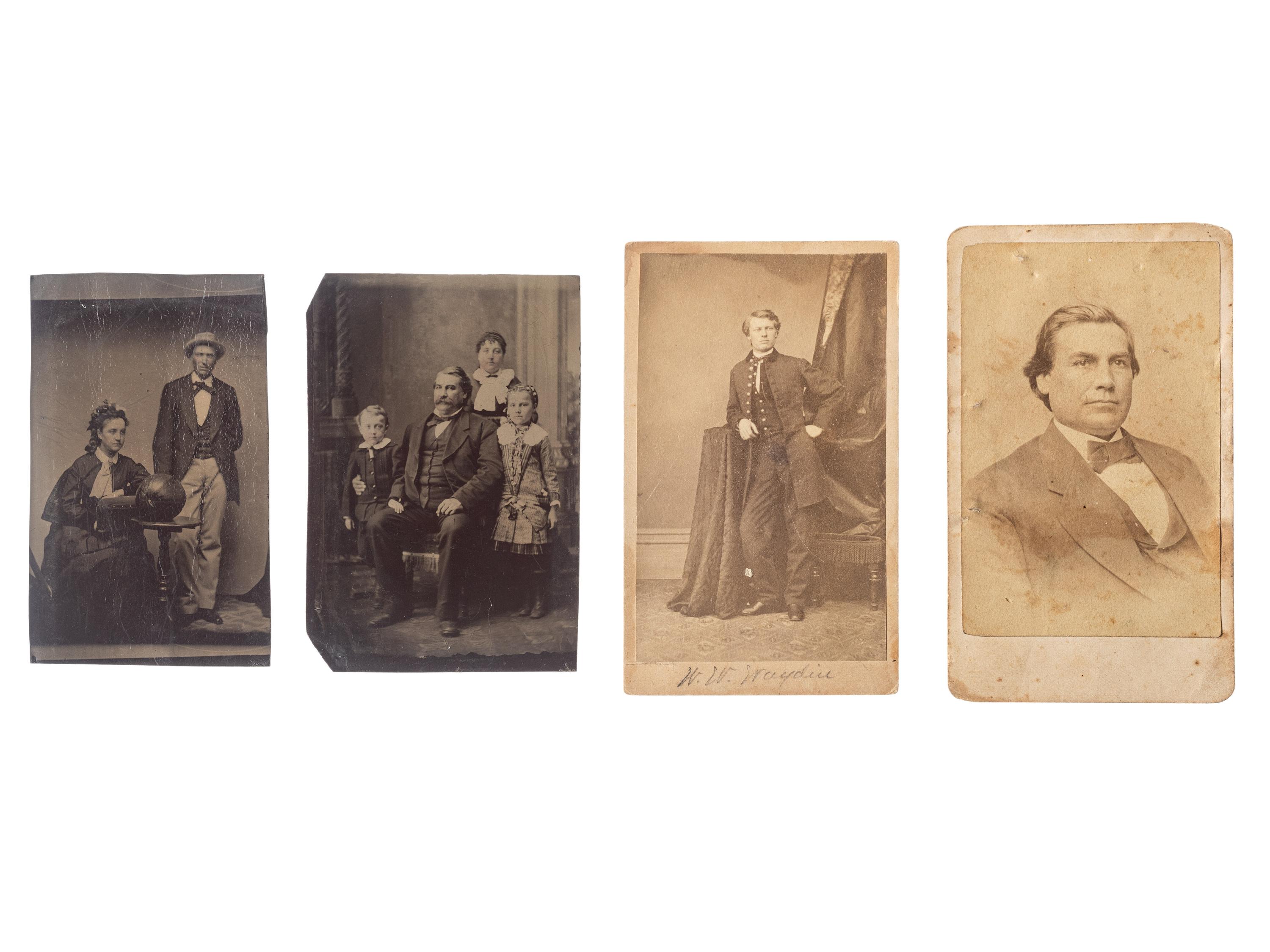 [CIVIL WAR]. A group of 2 CDV albums, one containing cartes de visite of Lt. Colonel Samuel McLean Pollock (1829-1895), 6th Iowa Cavalry, with family photos.
