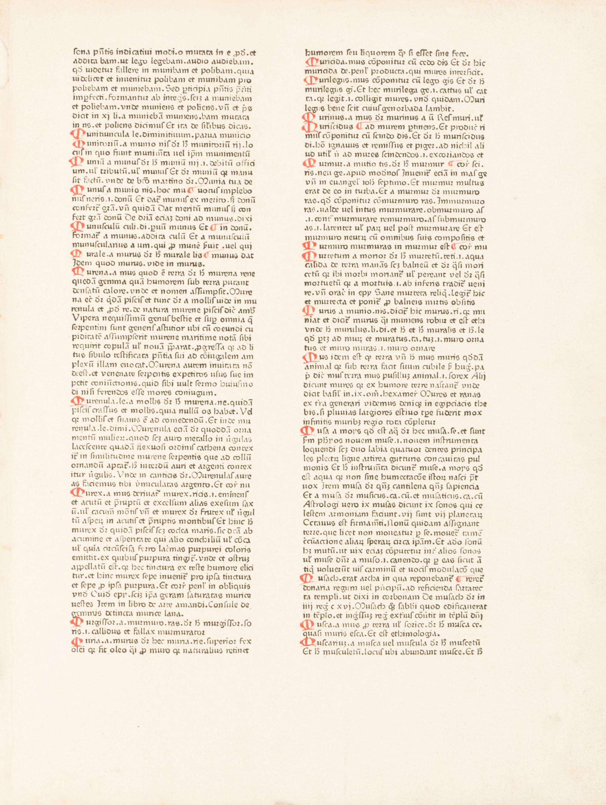[LEAF BOOK - GUTENBERG]. Gutenberg and the Catholicon of 1460. A bibliographical essay by Margaret Bingham Stillwell. Together with an original leaf of the Catholicon. New York: Edmond B. Hackett for The Brick Row Book Shop, 1936.