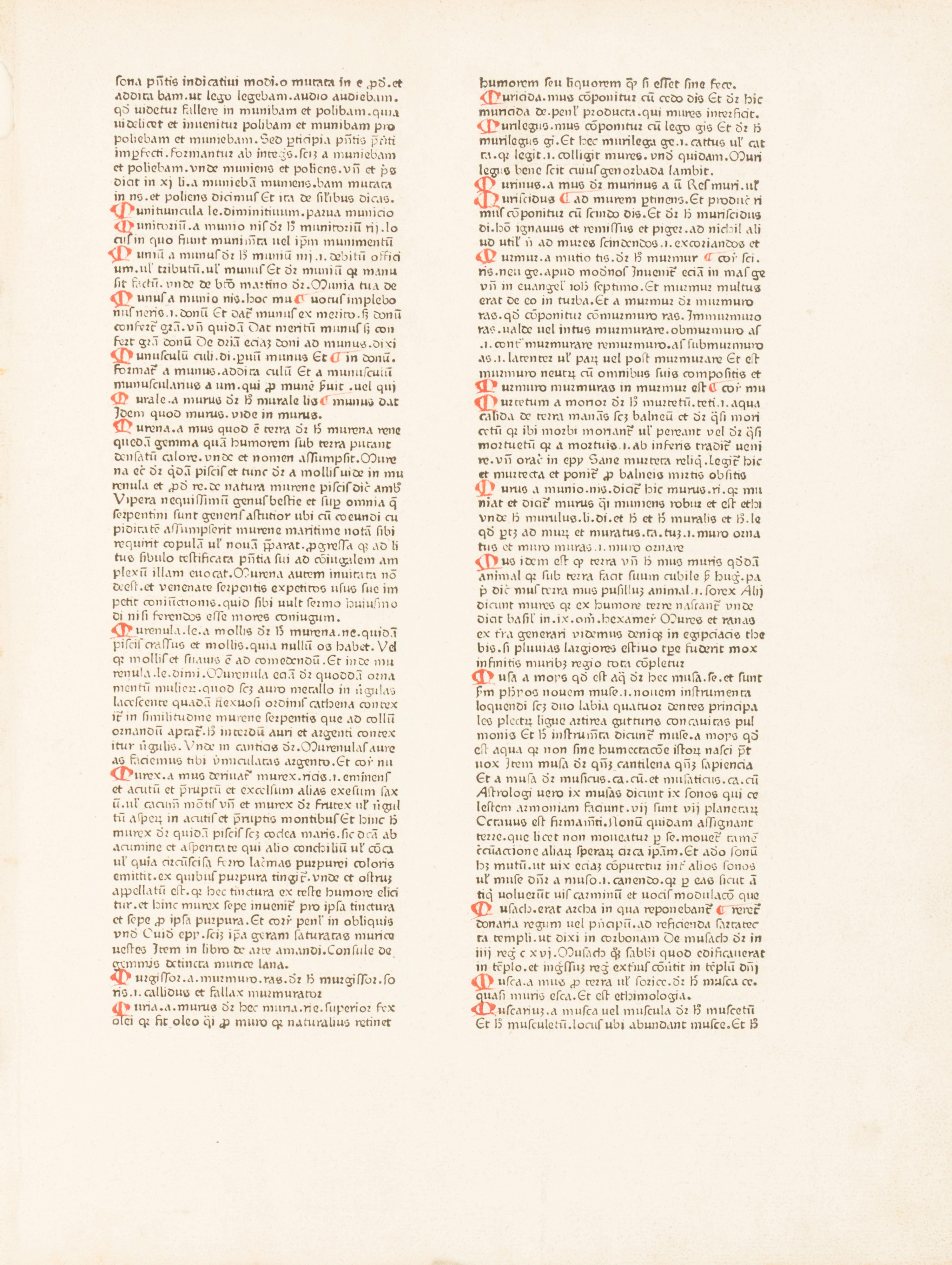 [LEAF BOOK - GUTENBERG]. Gutenberg and the Catholicon of 1460. A bibliographical essay by Margaret Bingham Stillwell. Together with an original leaf of the Catholicon. New York: Edmond B. Hackett for The Brick Row Book Shop, 1936.