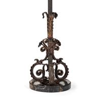 A Painted Iron and Marble Floor Lamp