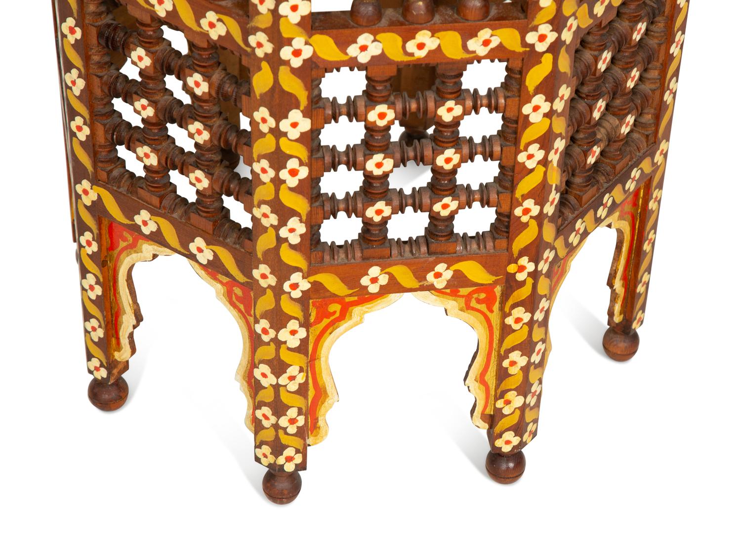 A Moroccan Style Painted Octagonal Side Table