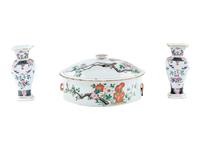 Three Chinese Famille Rose Porcelain Wares