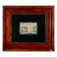 A Pair of Italian Micromosaic Panels of a Roman Temple