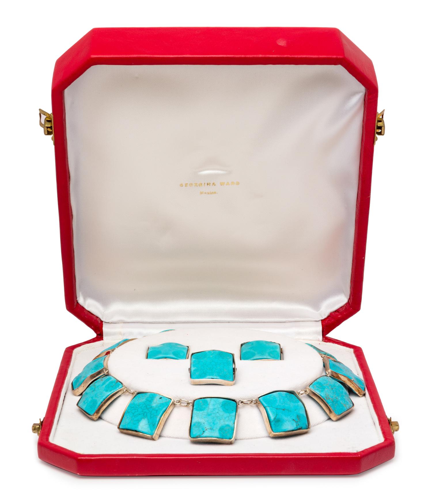 A Silver and Turquoise Demi-Parure, Georgina Ward,