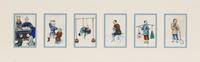 A Set of Six Chinese Paintings Depicting Punishments