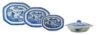 Three Canton Export Porcelain Platters Width of largest 17 1/4 inches. — 19TH CENTURY