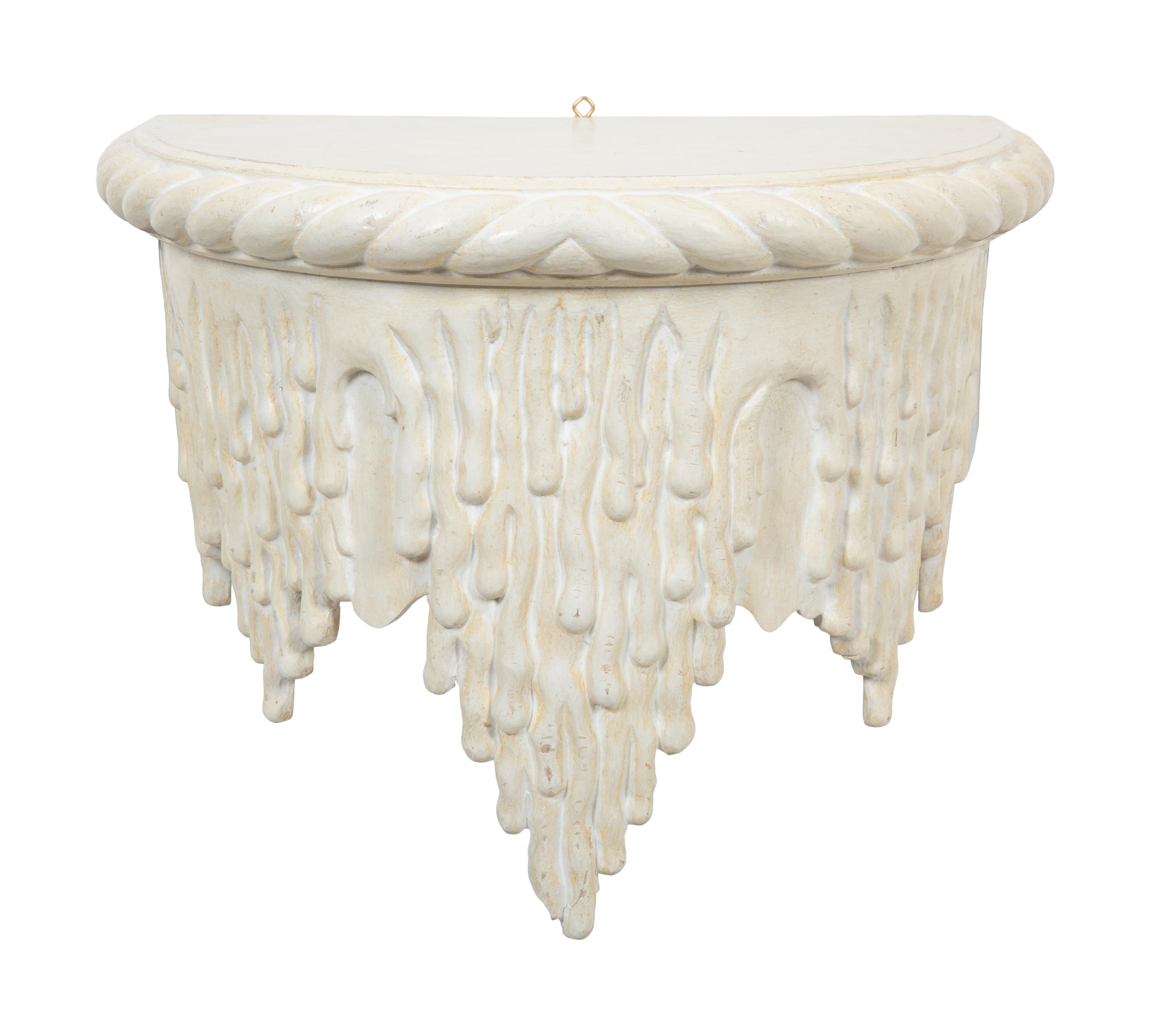 A Pair of White Painted Grotto Style Wall Brackets