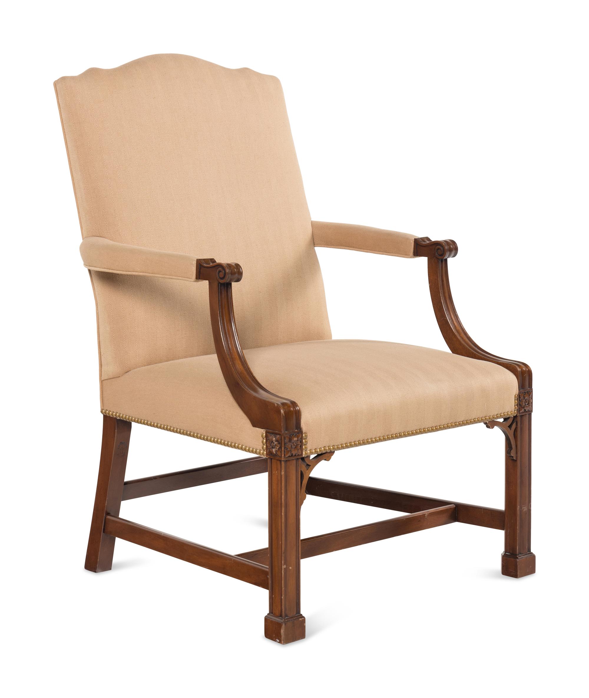 A Kittinger George III Style Mahogany Library Armchair