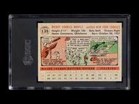 A 1956 Topps Mickey Mantle Baseball Card No. 135 - Gray Back (SGC 4 VG-EX)