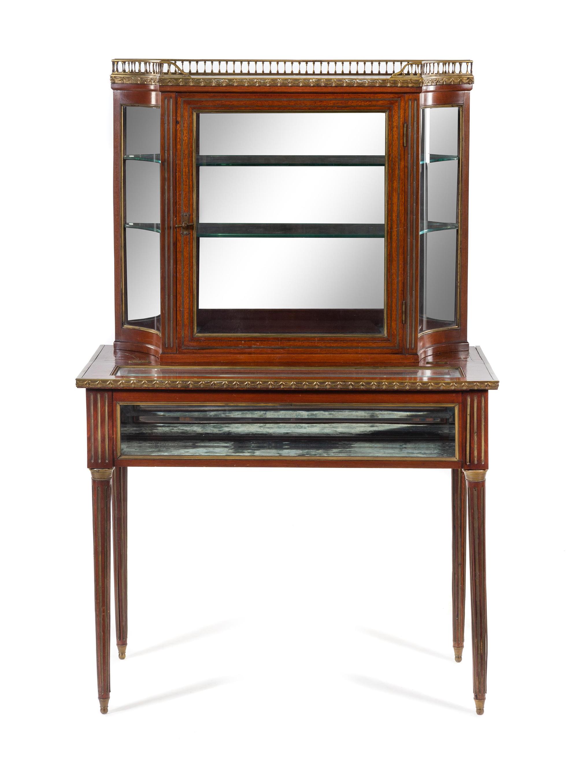 A Louis XVI Style Mahogany Vitrine Table