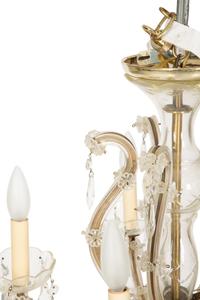 A Molded and Cut Glass Five-Light Chandelier