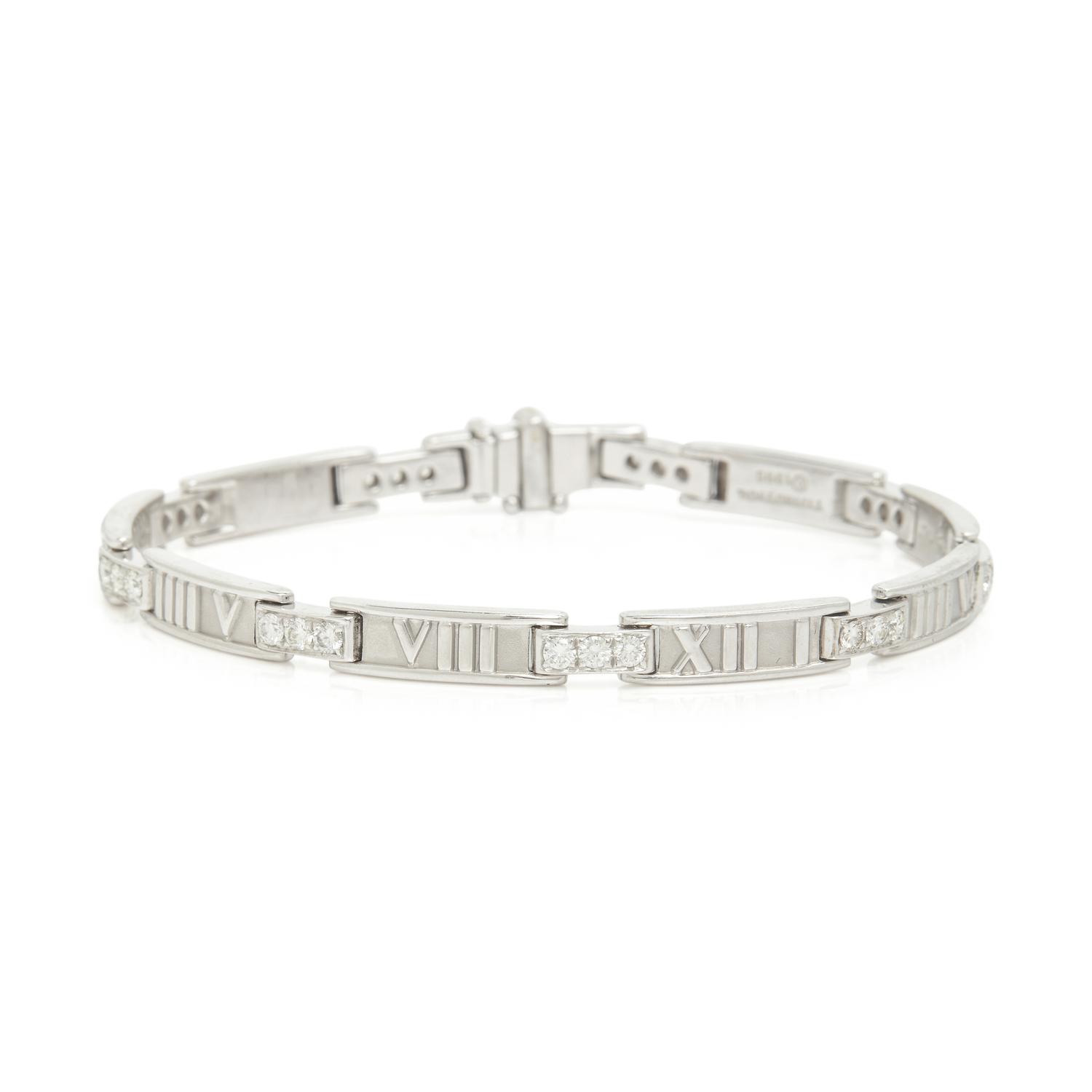TIFFANY & CO., WHITE GOLD AND DIAMOND 'ATLAS' BRACELET