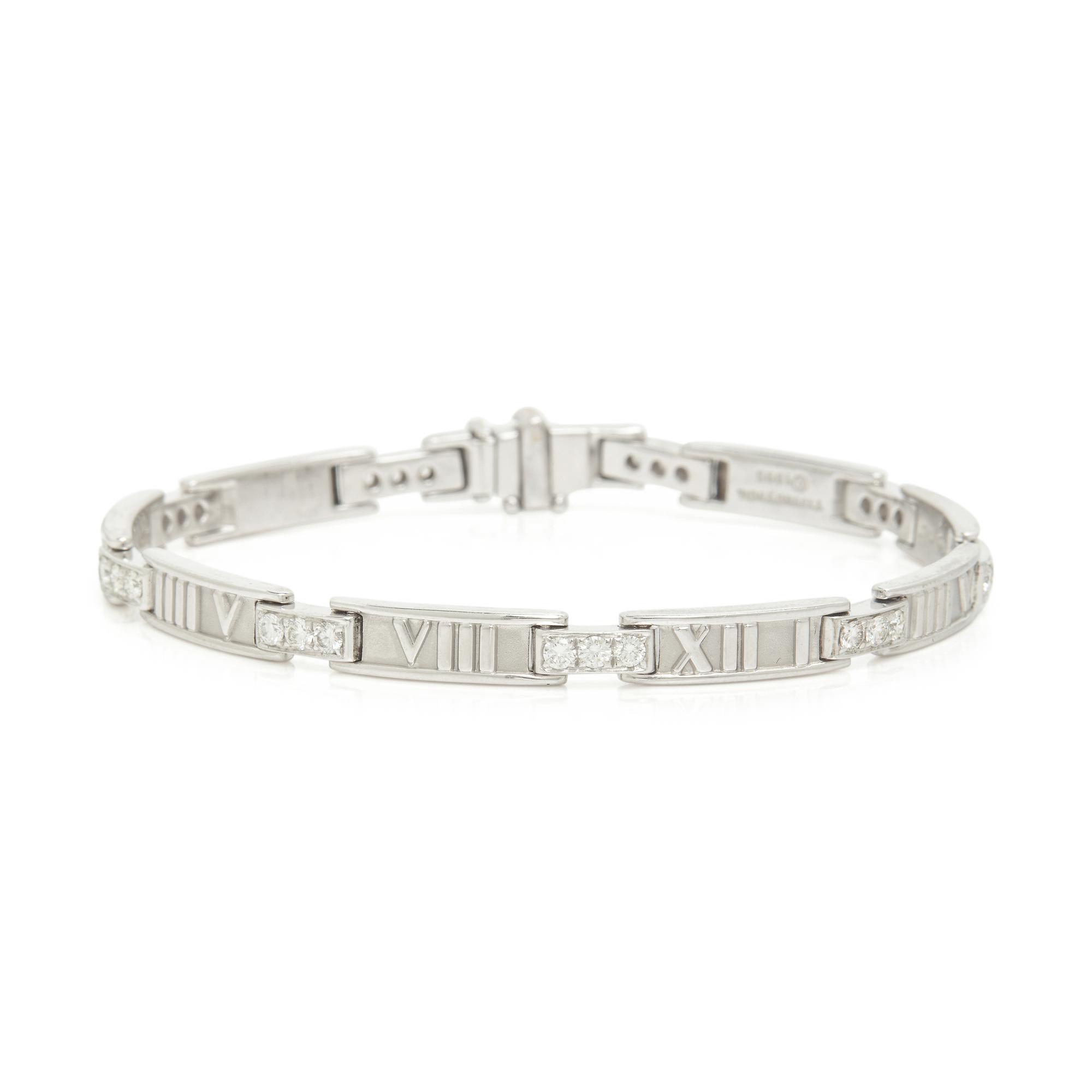 TIFFANY & CO., WHITE GOLD AND DIAMOND 'ATLAS' BRACELET